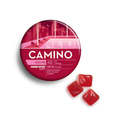 Camino Wild Cherry "Excite" weed gummies