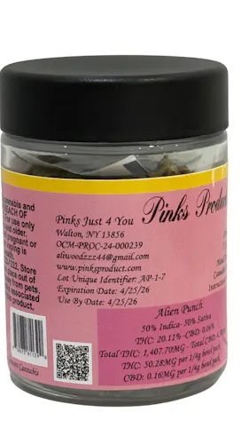 Alien Punch cannabis flower product label
