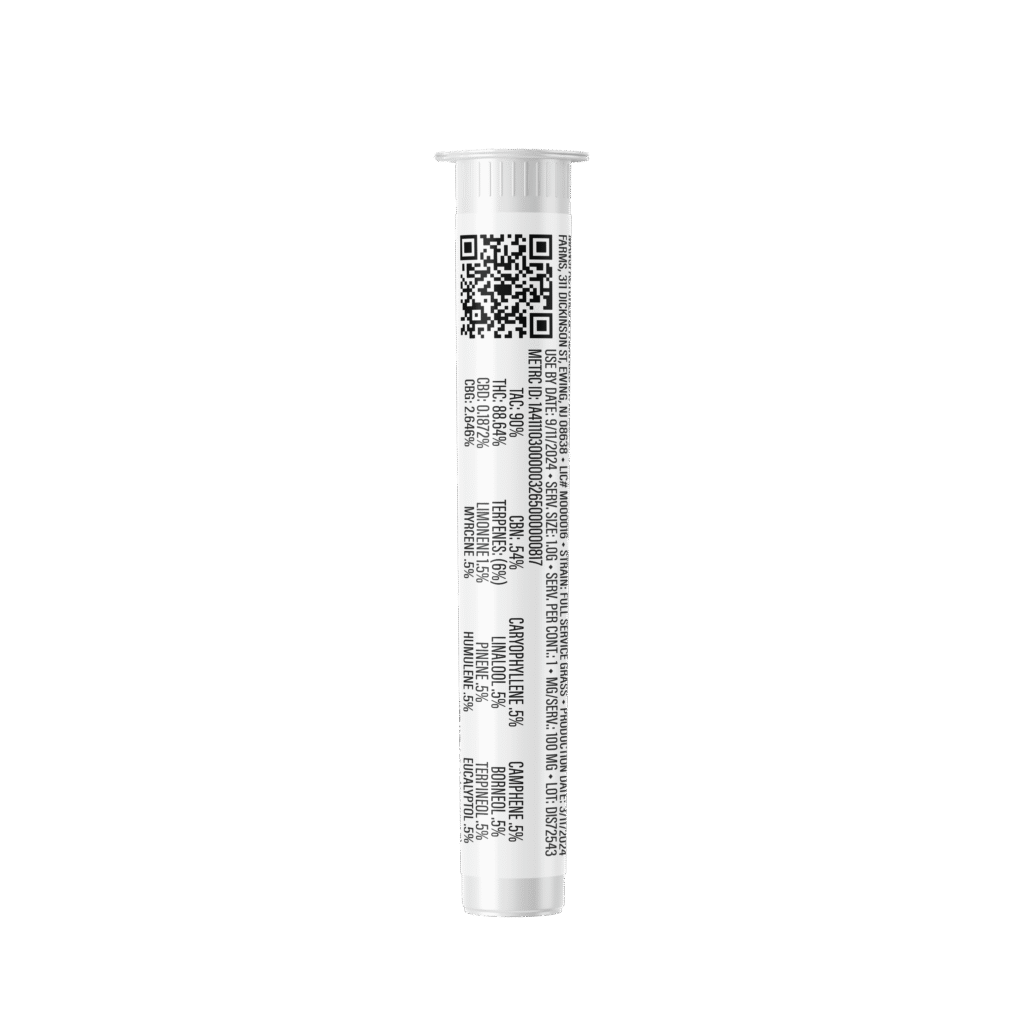 Pre-Roll cannabis product label