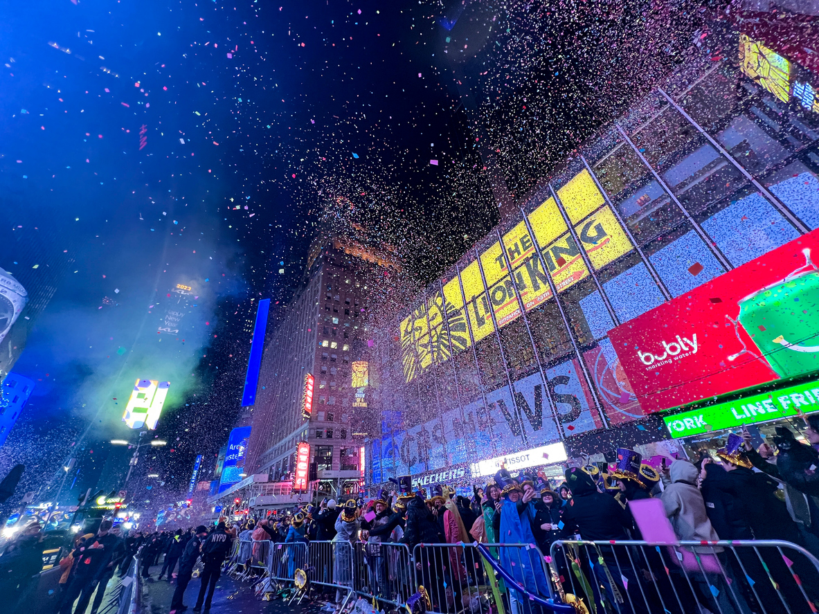 Times Square New Year Eve 2023, New York City, USA.